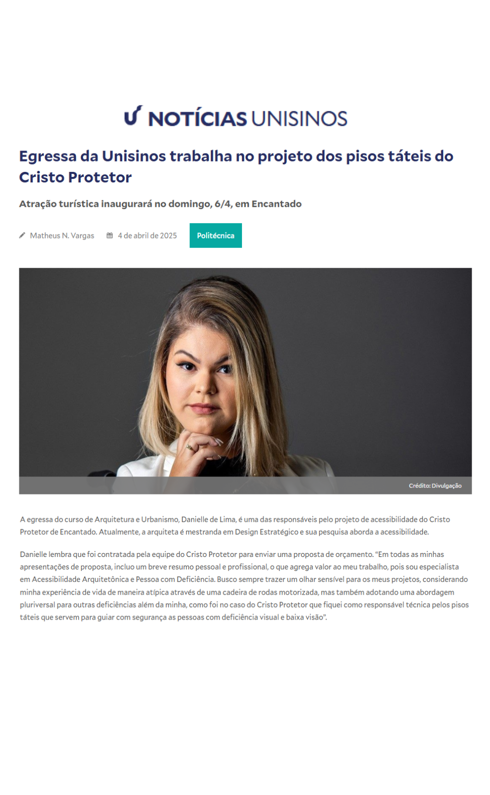 Notícia Unisinos